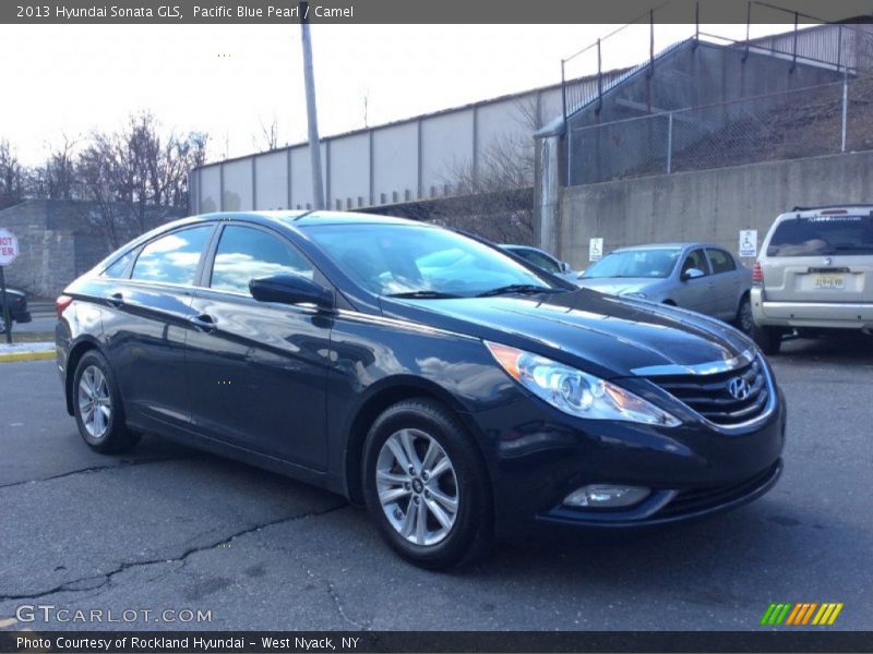 Pacific Blue Pearl / Camel 2013 Hyundai Sonata GLS