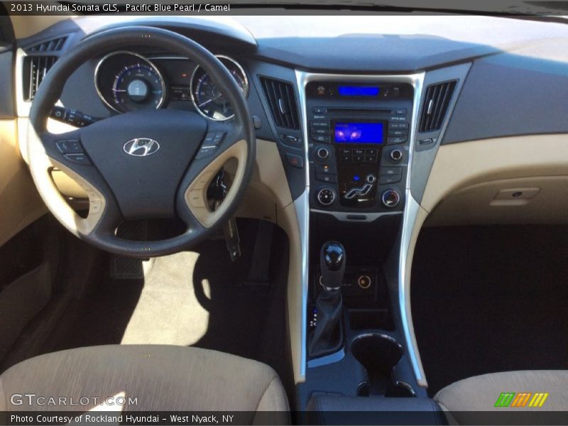 Pacific Blue Pearl / Camel 2013 Hyundai Sonata GLS