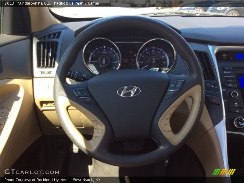 Pacific Blue Pearl / Camel 2013 Hyundai Sonata GLS