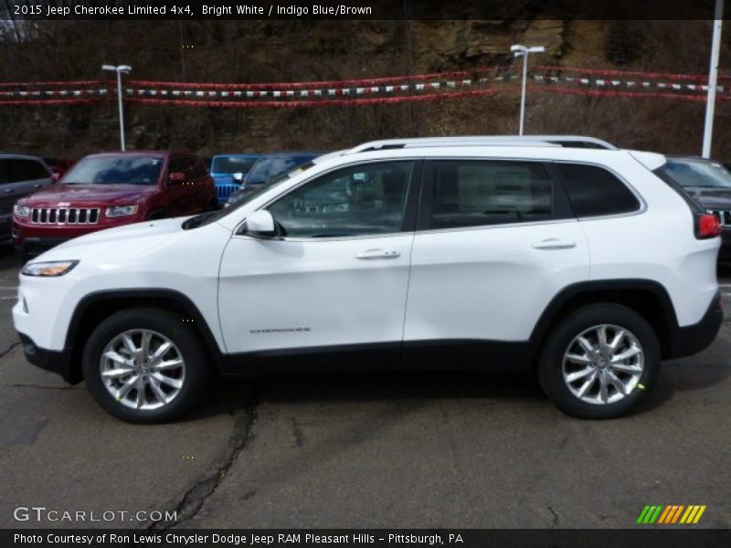 Bright White / Indigo Blue/Brown 2015 Jeep Cherokee Limited 4x4