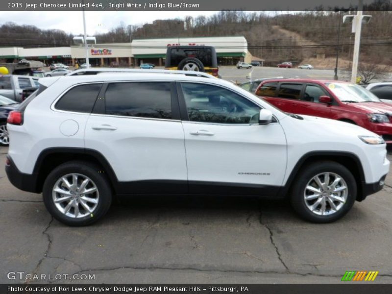 Bright White / Indigo Blue/Brown 2015 Jeep Cherokee Limited 4x4
