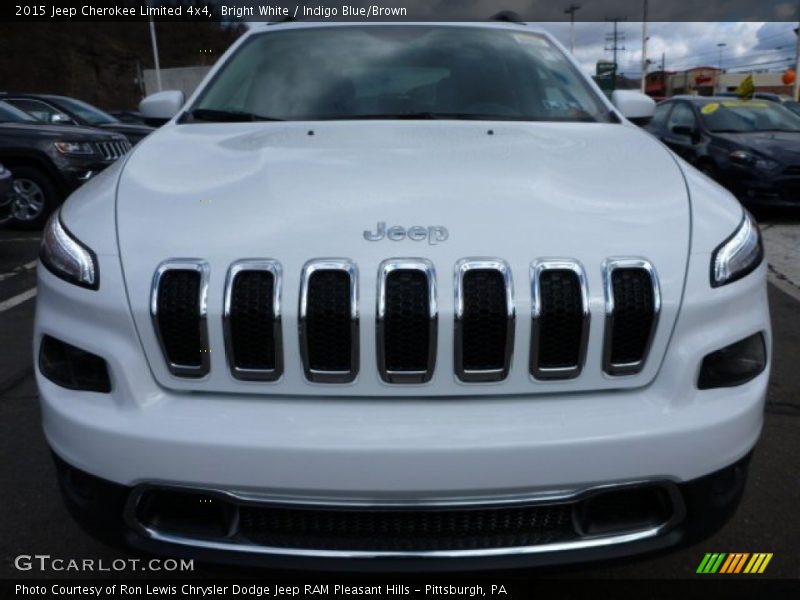 Bright White / Indigo Blue/Brown 2015 Jeep Cherokee Limited 4x4