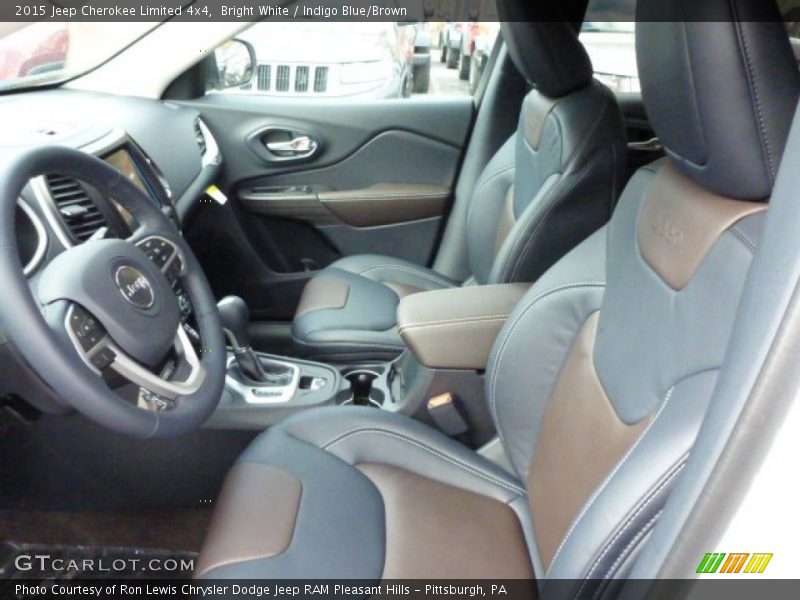 Bright White / Indigo Blue/Brown 2015 Jeep Cherokee Limited 4x4