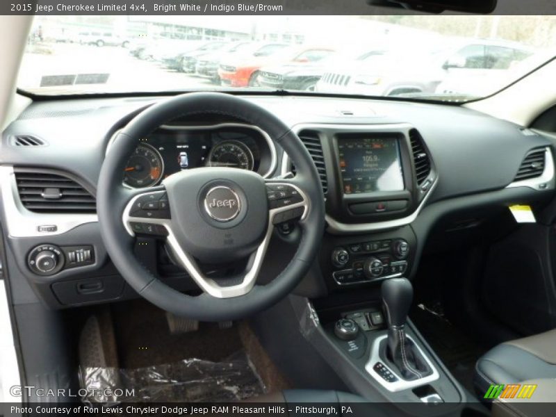 Bright White / Indigo Blue/Brown 2015 Jeep Cherokee Limited 4x4