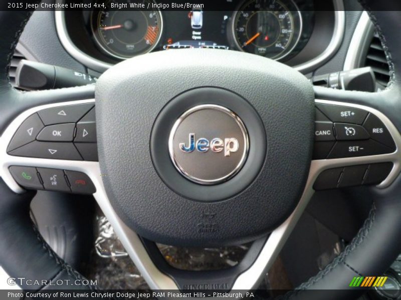 Bright White / Indigo Blue/Brown 2015 Jeep Cherokee Limited 4x4