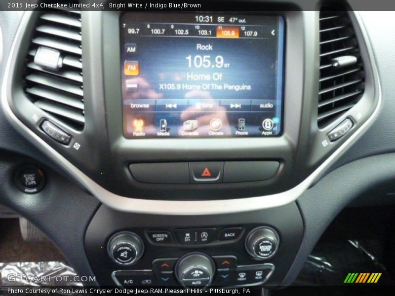 Bright White / Indigo Blue/Brown 2015 Jeep Cherokee Limited 4x4