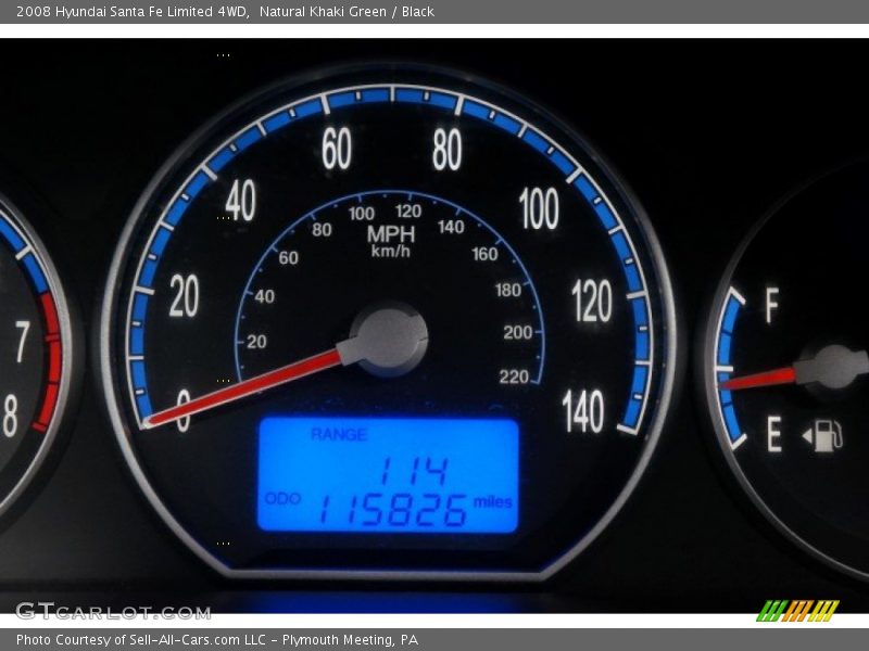 Natural Khaki Green / Black 2008 Hyundai Santa Fe Limited 4WD