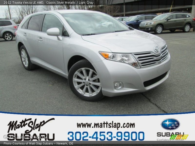 Classic Silver Metallic / Light Gray 2012 Toyota Venza LE AWD