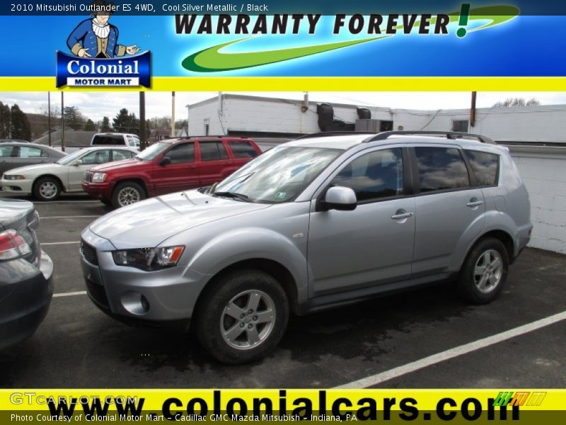 Cool Silver Metallic / Black 2010 Mitsubishi Outlander ES 4WD