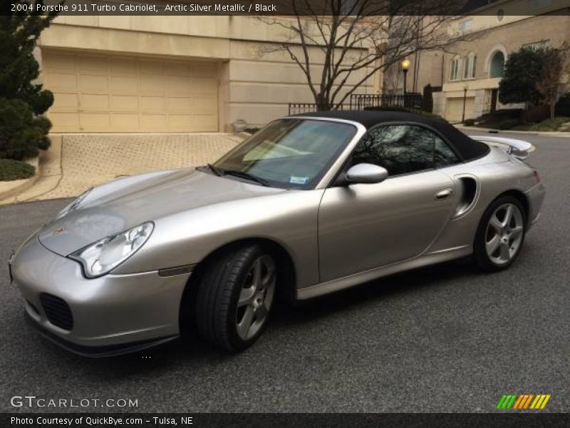 Arctic Silver Metallic / Black 2004 Porsche 911 Turbo Cabriolet
