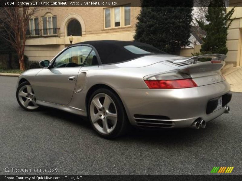 Arctic Silver Metallic / Black 2004 Porsche 911 Turbo Cabriolet