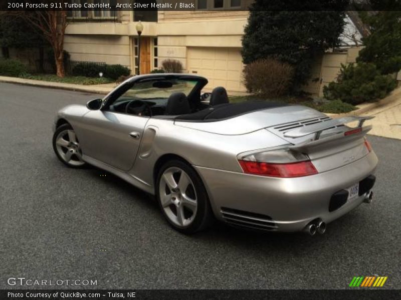 Arctic Silver Metallic / Black 2004 Porsche 911 Turbo Cabriolet