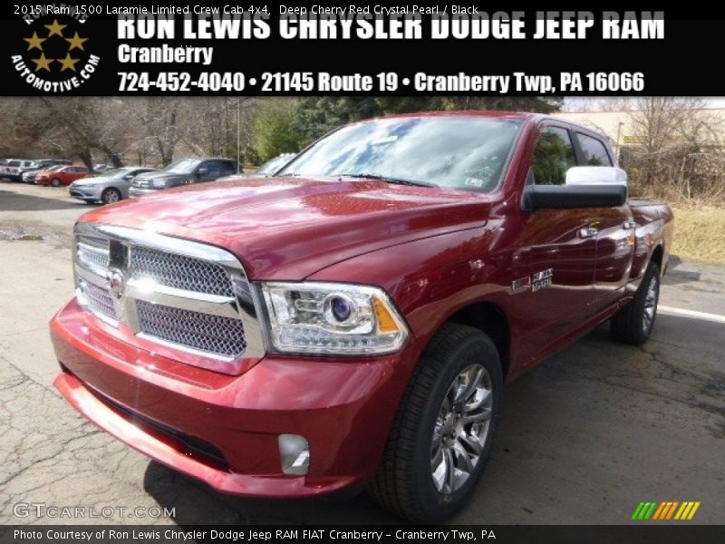 Deep Cherry Red Crystal Pearl / Black 2015 Ram 1500 Laramie Limited Crew Cab 4x4