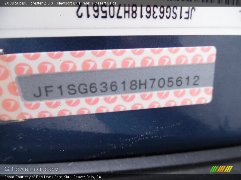 Newport Blue Pearl / Desert Beige 2008 Subaru Forester 2.5 X