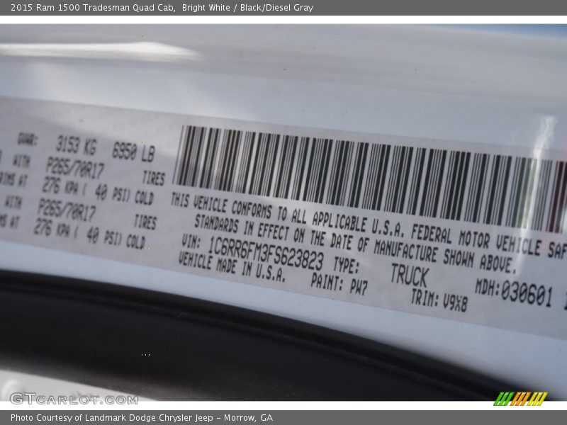 PW7 - 2015 Ram 1500 Tradesman Quad Cab