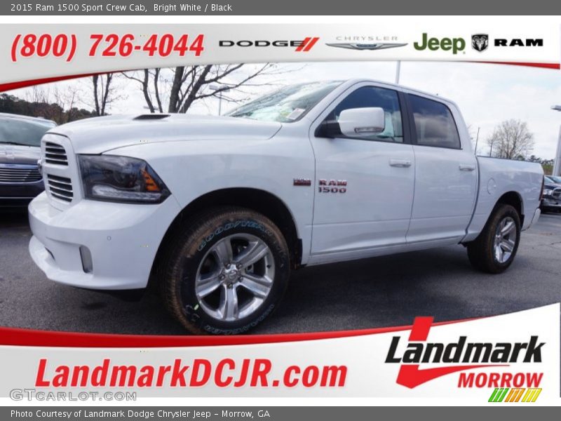 Bright White / Black 2015 Ram 1500 Sport Crew Cab