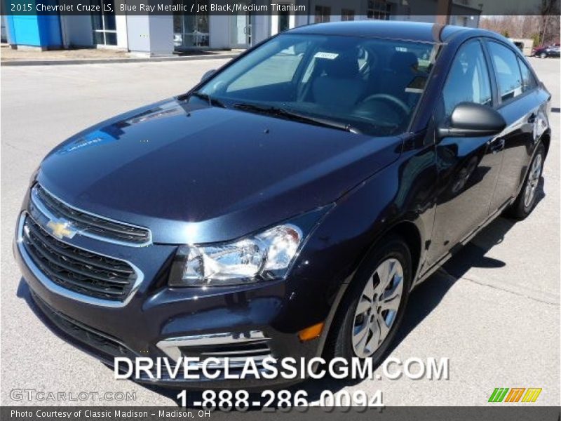 Blue Ray Metallic / Jet Black/Medium Titanium 2015 Chevrolet Cruze LS
