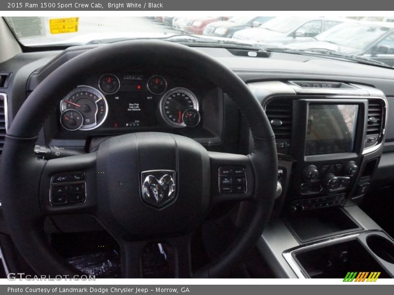 Bright White / Black 2015 Ram 1500 Sport Crew Cab