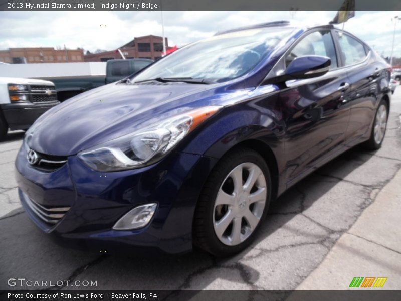Indigo Night / Beige 2013 Hyundai Elantra Limited
