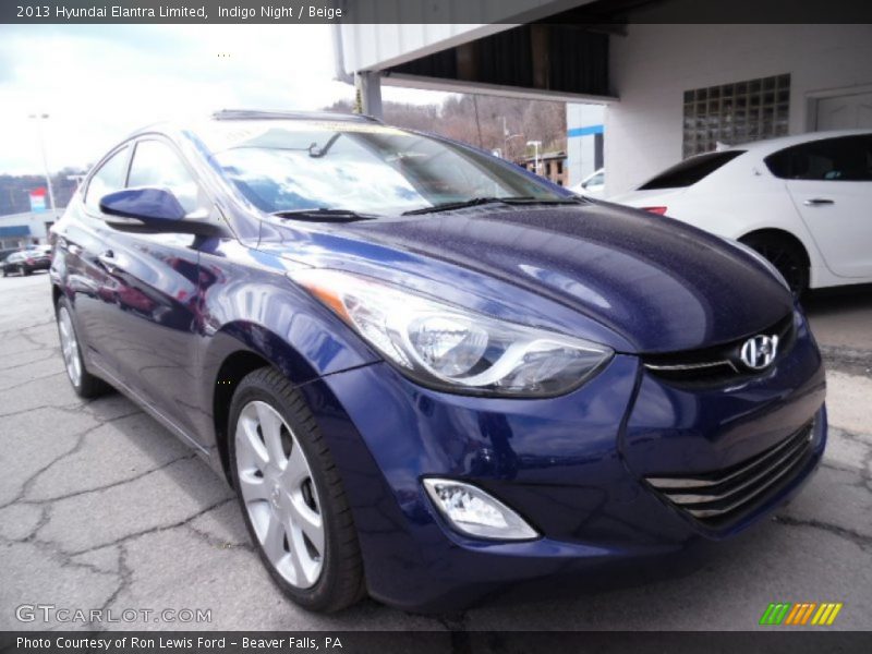 Indigo Night / Beige 2013 Hyundai Elantra Limited