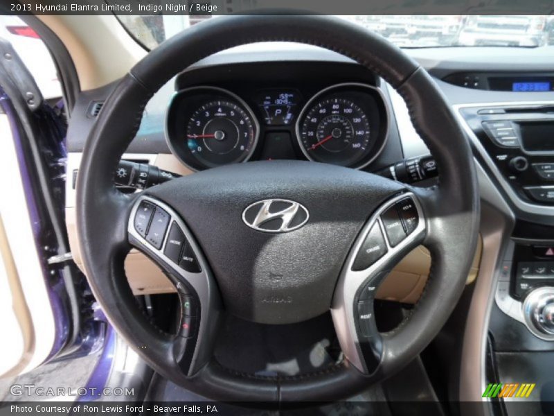 Indigo Night / Beige 2013 Hyundai Elantra Limited