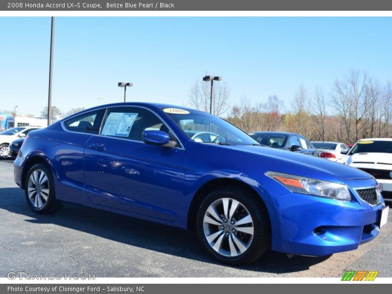 Belize Blue Pearl / Black 2008 Honda Accord LX-S Coupe