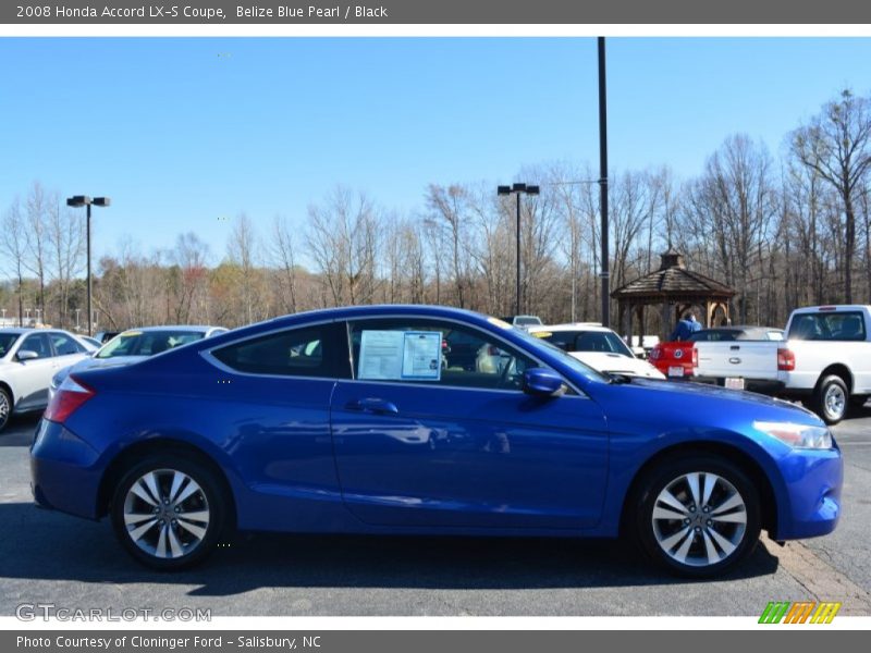 Belize Blue Pearl / Black 2008 Honda Accord LX-S Coupe