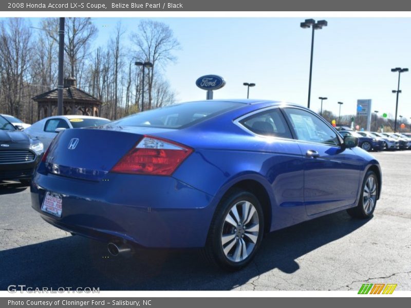 Belize Blue Pearl / Black 2008 Honda Accord LX-S Coupe