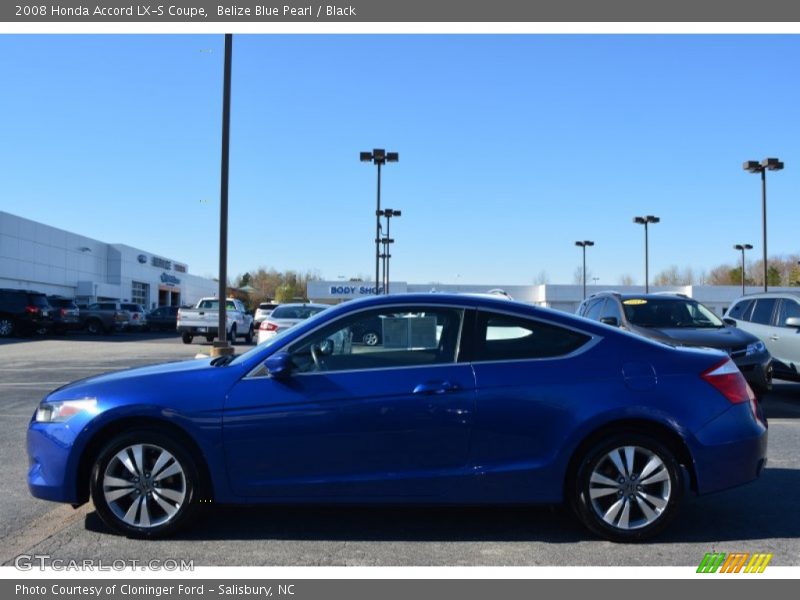 Belize Blue Pearl / Black 2008 Honda Accord LX-S Coupe