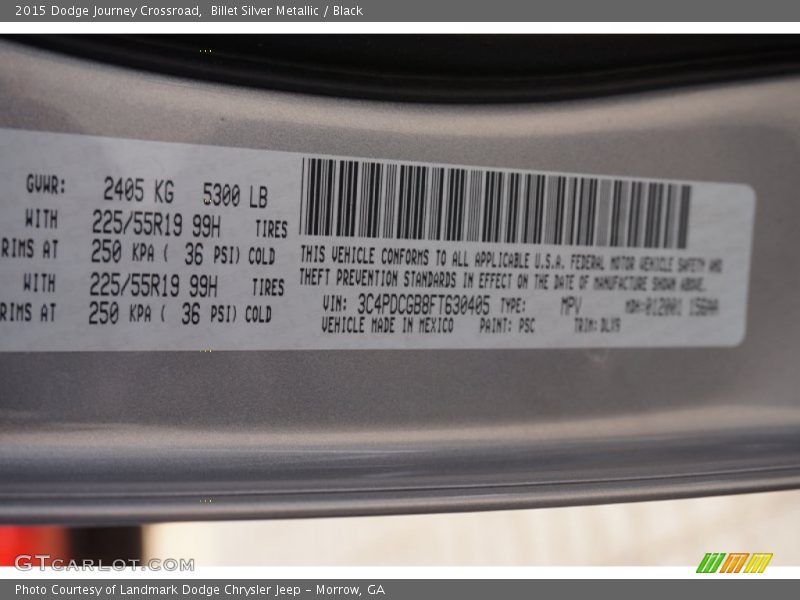 Billet Silver Metallic / Black 2015 Dodge Journey Crossroad