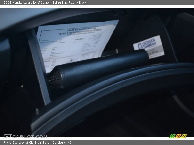 Belize Blue Pearl / Black 2008 Honda Accord LX-S Coupe