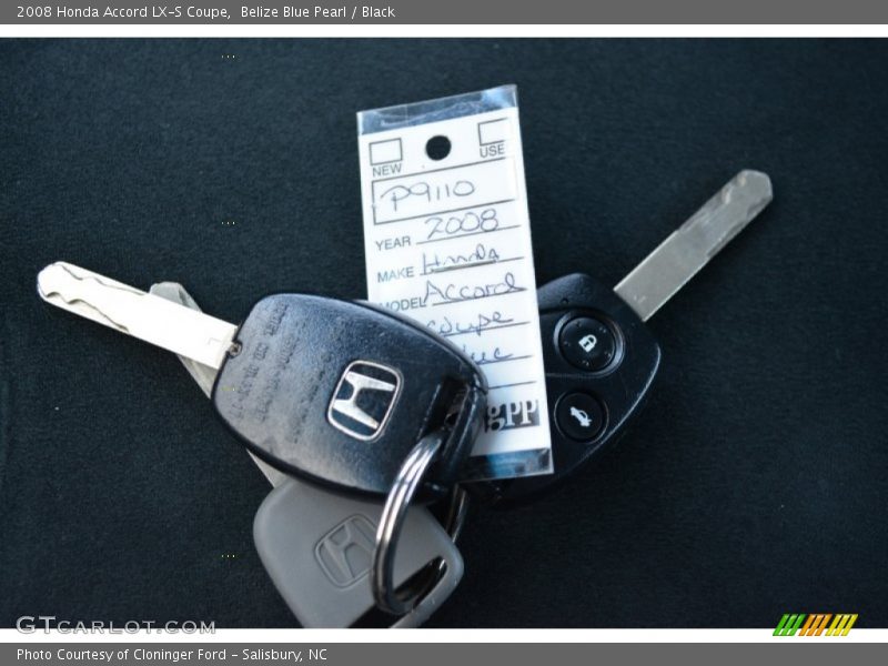 Belize Blue Pearl / Black 2008 Honda Accord LX-S Coupe