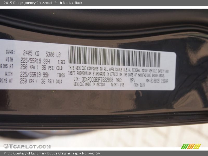 Pitch Black / Black 2015 Dodge Journey Crossroad