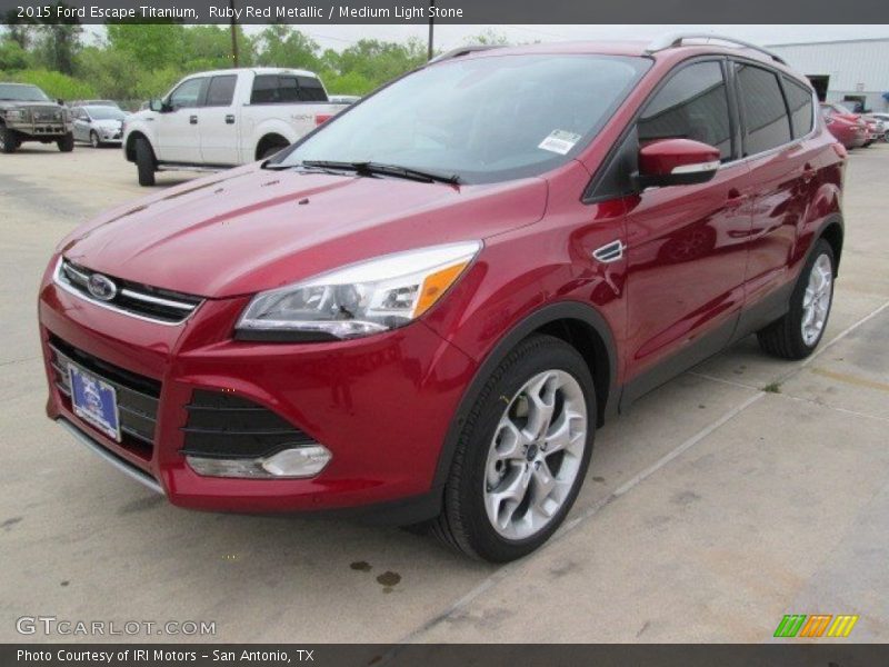 Ruby Red Metallic / Medium Light Stone 2015 Ford Escape Titanium