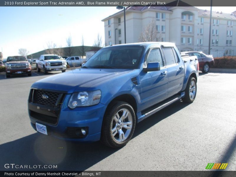 Blue Flame Metallic / Adrenalin Charcoal Black 2010 Ford Explorer Sport Trac Adrenalin AWD