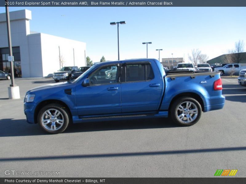 Blue Flame Metallic / Adrenalin Charcoal Black 2010 Ford Explorer Sport Trac Adrenalin AWD