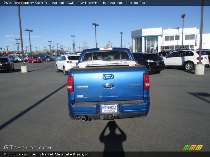 Blue Flame Metallic / Adrenalin Charcoal Black 2010 Ford Explorer Sport Trac Adrenalin AWD