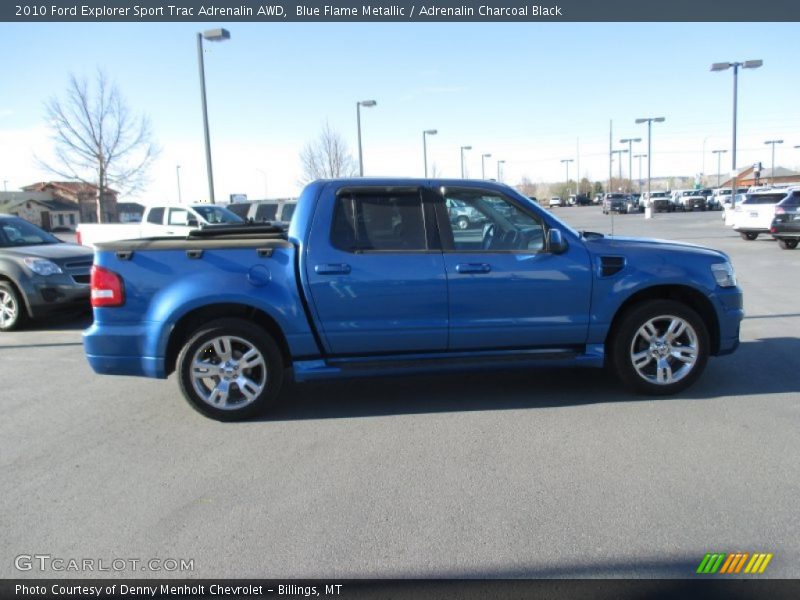 Blue Flame Metallic / Adrenalin Charcoal Black 2010 Ford Explorer Sport Trac Adrenalin AWD