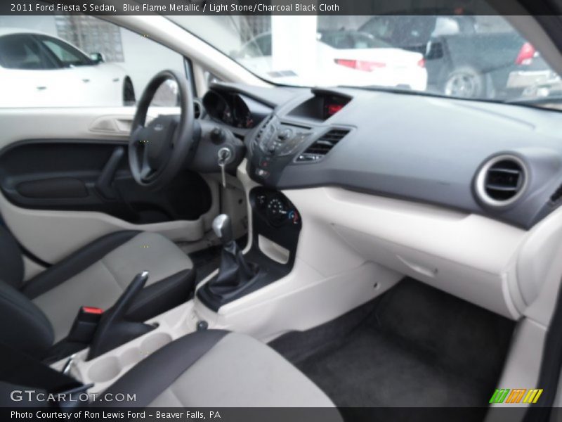 Blue Flame Metallic / Light Stone/Charcoal Black Cloth 2011 Ford Fiesta S Sedan