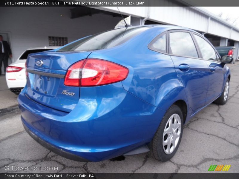 Blue Flame Metallic / Light Stone/Charcoal Black Cloth 2011 Ford Fiesta S Sedan