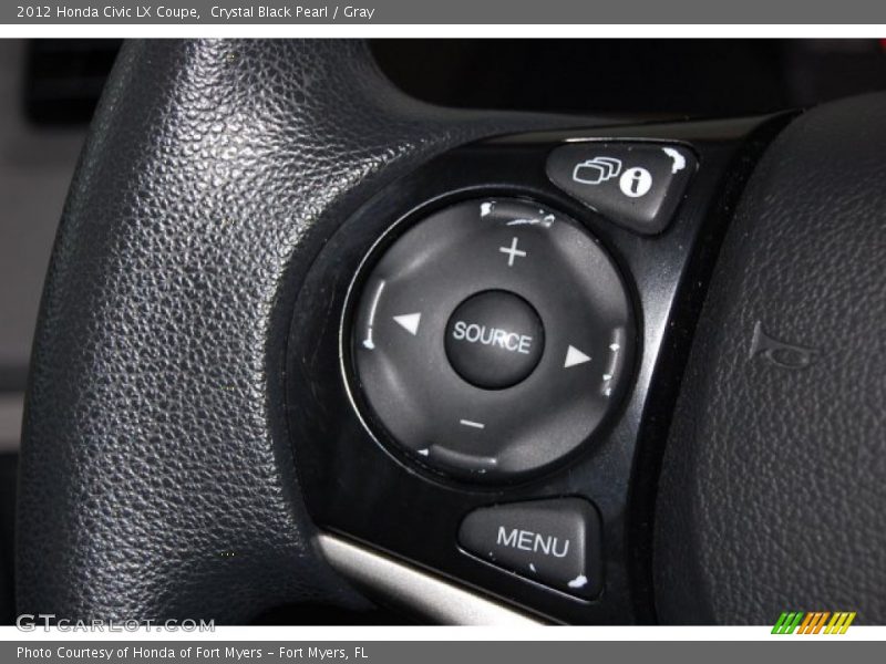 Crystal Black Pearl / Gray 2012 Honda Civic LX Coupe