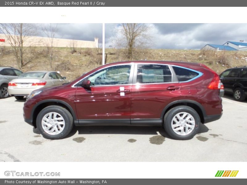 Basque Red Pearl II / Gray 2015 Honda CR-V EX AWD