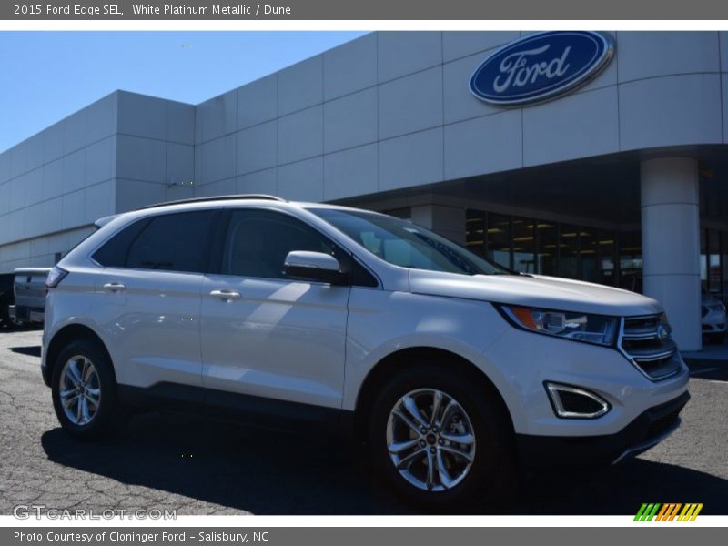 White Platinum Metallic / Dune 2015 Ford Edge SEL