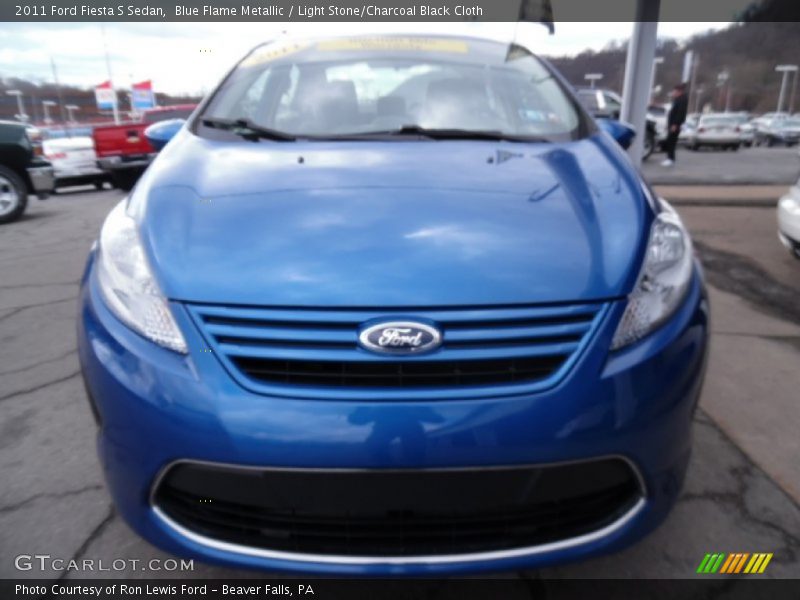 Blue Flame Metallic / Light Stone/Charcoal Black Cloth 2011 Ford Fiesta S Sedan