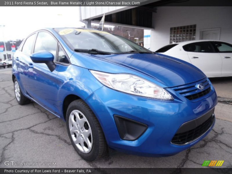 Blue Flame Metallic / Light Stone/Charcoal Black Cloth 2011 Ford Fiesta S Sedan