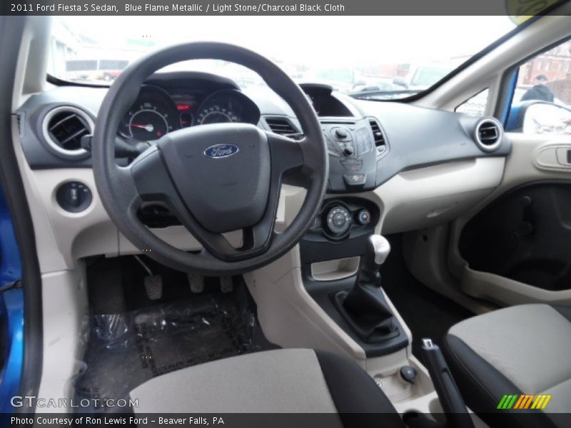 Blue Flame Metallic / Light Stone/Charcoal Black Cloth 2011 Ford Fiesta S Sedan