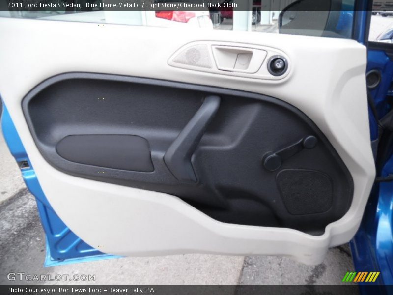Blue Flame Metallic / Light Stone/Charcoal Black Cloth 2011 Ford Fiesta S Sedan