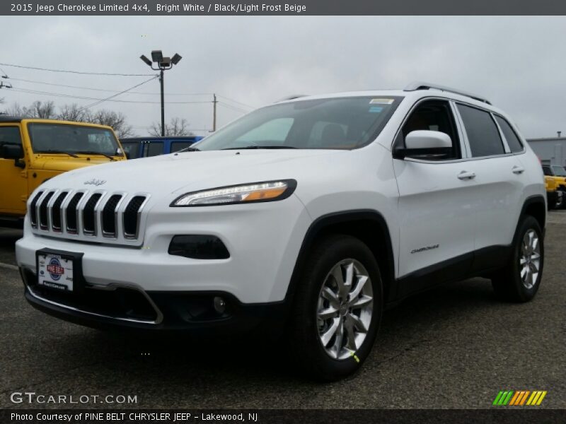 Bright White / Black/Light Frost Beige 2015 Jeep Cherokee Limited 4x4