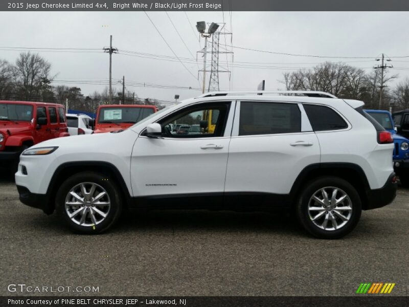 Bright White / Black/Light Frost Beige 2015 Jeep Cherokee Limited 4x4