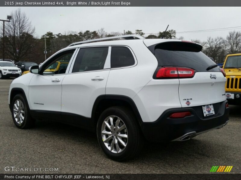 Bright White / Black/Light Frost Beige 2015 Jeep Cherokee Limited 4x4
